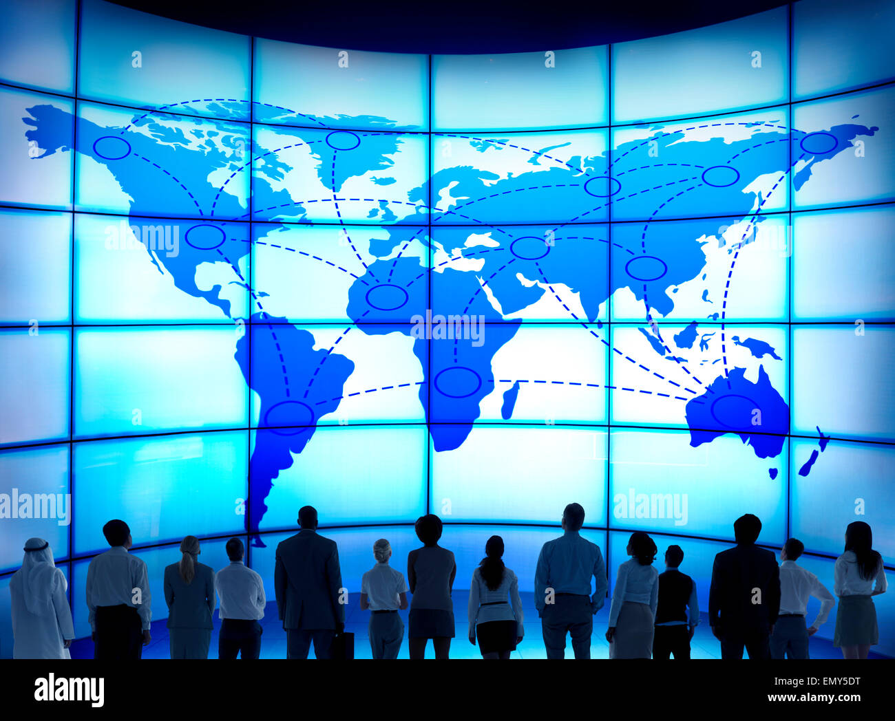 Global Business People Corporate World Map Connection Concept Stock Photo