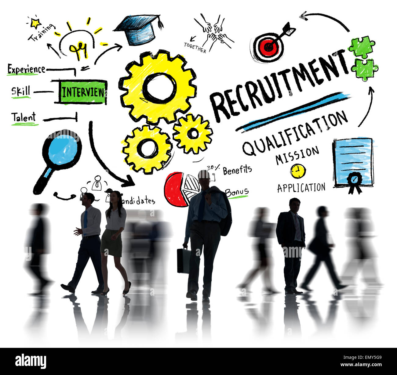 Business People Walking Recruitment Qualification Concept Stock Photo