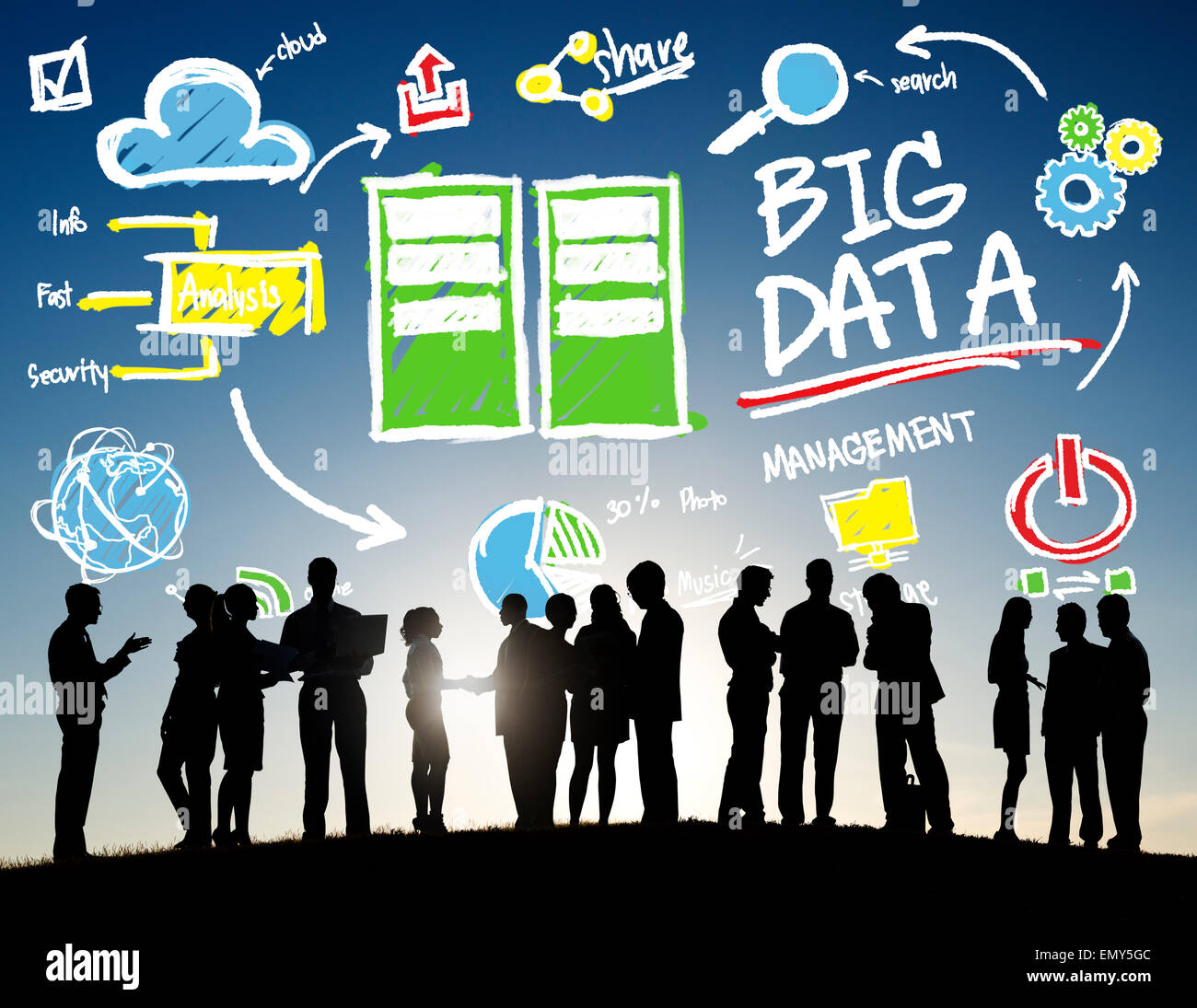 Diversity Business People Big Data Meeting Digital Network Concept Stock Photo