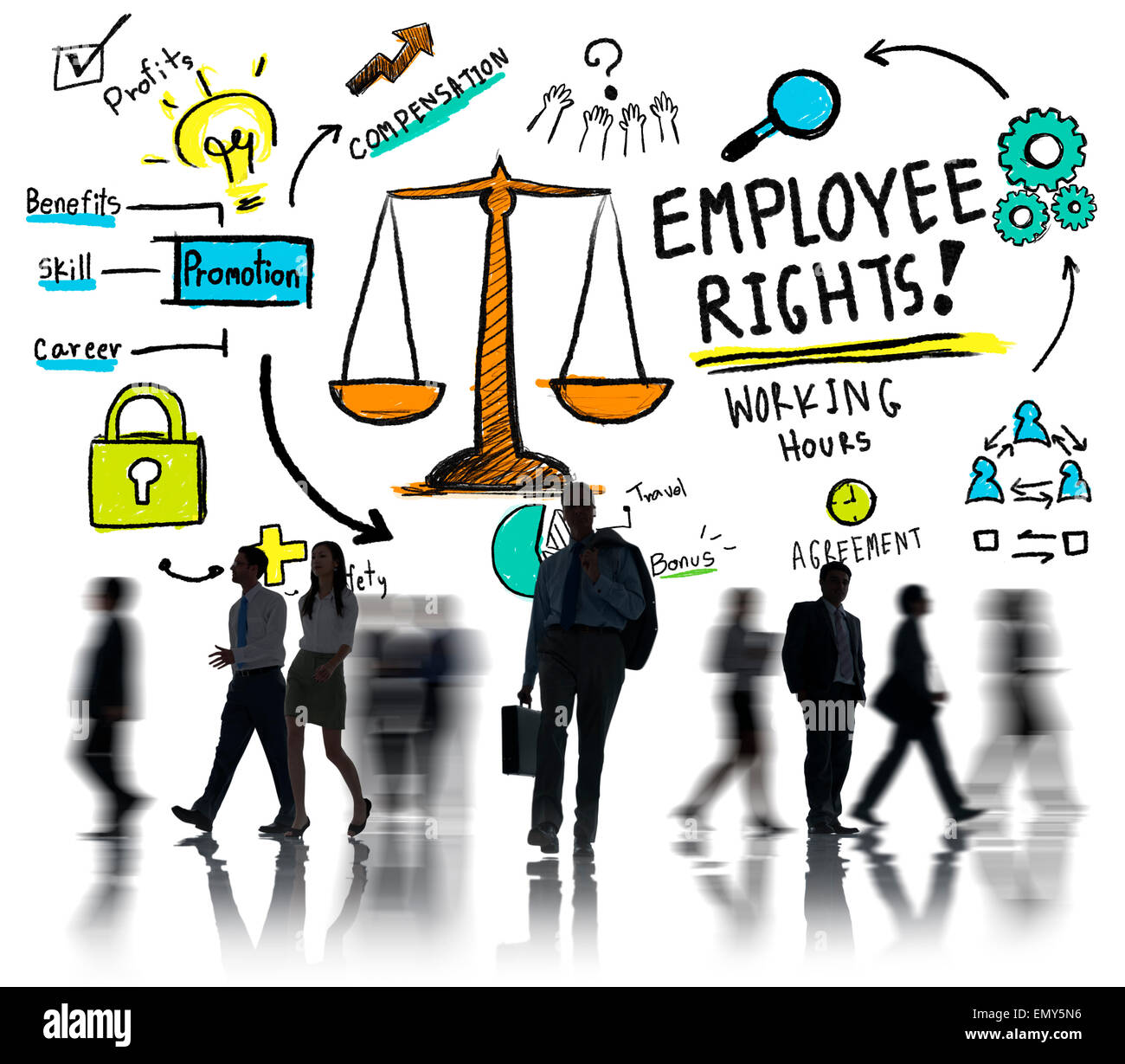 Employee Rights Employment Equality Job Business Commuter Concept Stock ...