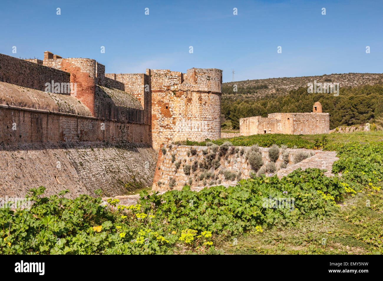 Fort de Salses, Salses-le-Chateau, Languedoc- Rousssillon, Pyrenees-Orientales, France. Stock Photo