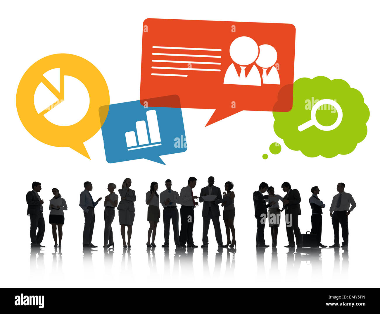 Group of Business People Discussing Social Networking Stock Photo