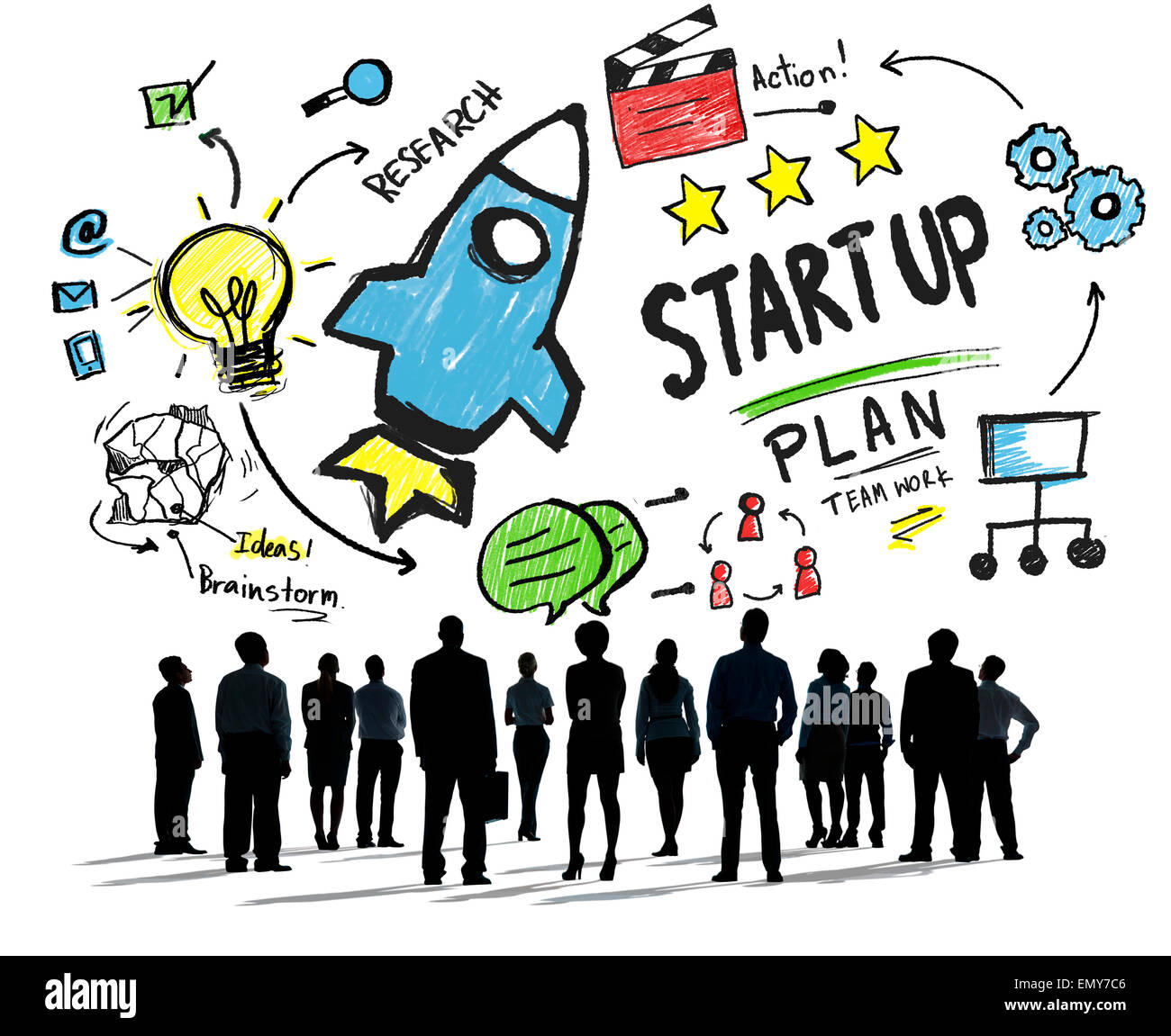 Start Up Business Launch Success Business Aspiration Concept Stock