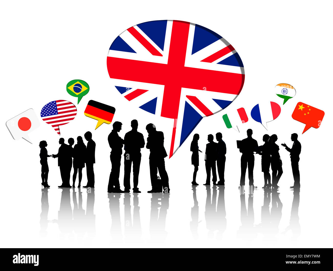 Group Of  Business People Talking To Each Other Regarding To The International Relations Stock Photo