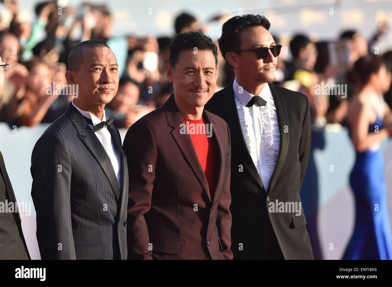 Beijing, China. 23rd April, 2015. Actor Nick Cheung(L), Jacky Cheung(C) and Chang Chen walk the red carpet during the closing ceremony of the 5th Beijing International Film Festival. Credit:  SIPA Asia/ZUMA Wire/Alamy Live News Stock Photo