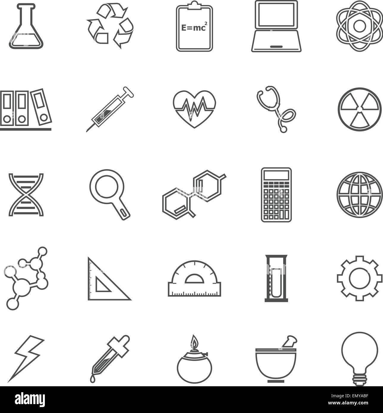 Science line icons on white background, stock vector Stock Vector Image ...