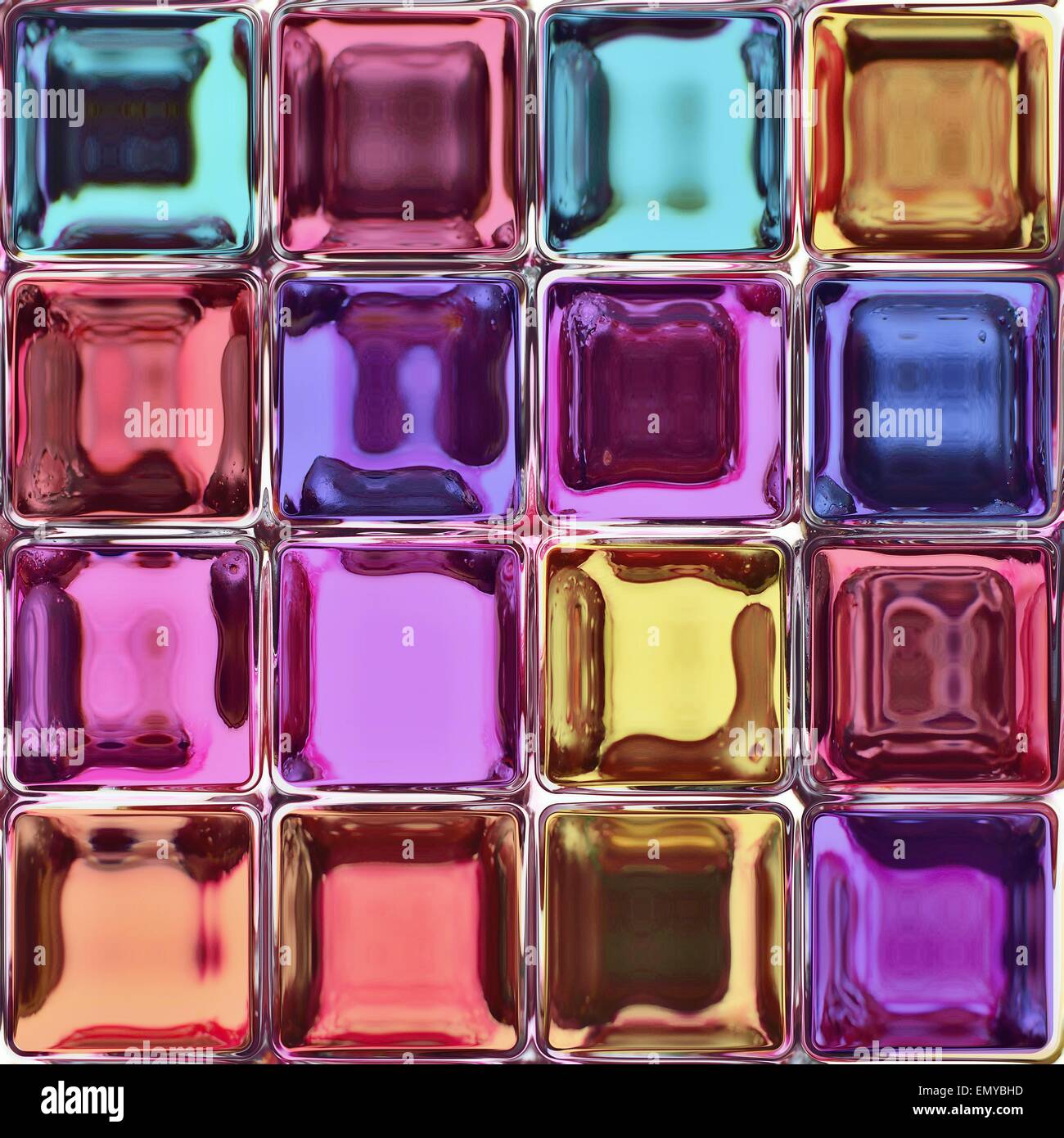 The Colorful Tiles From The Shiny Glass Blocks Stock Photo Alamy