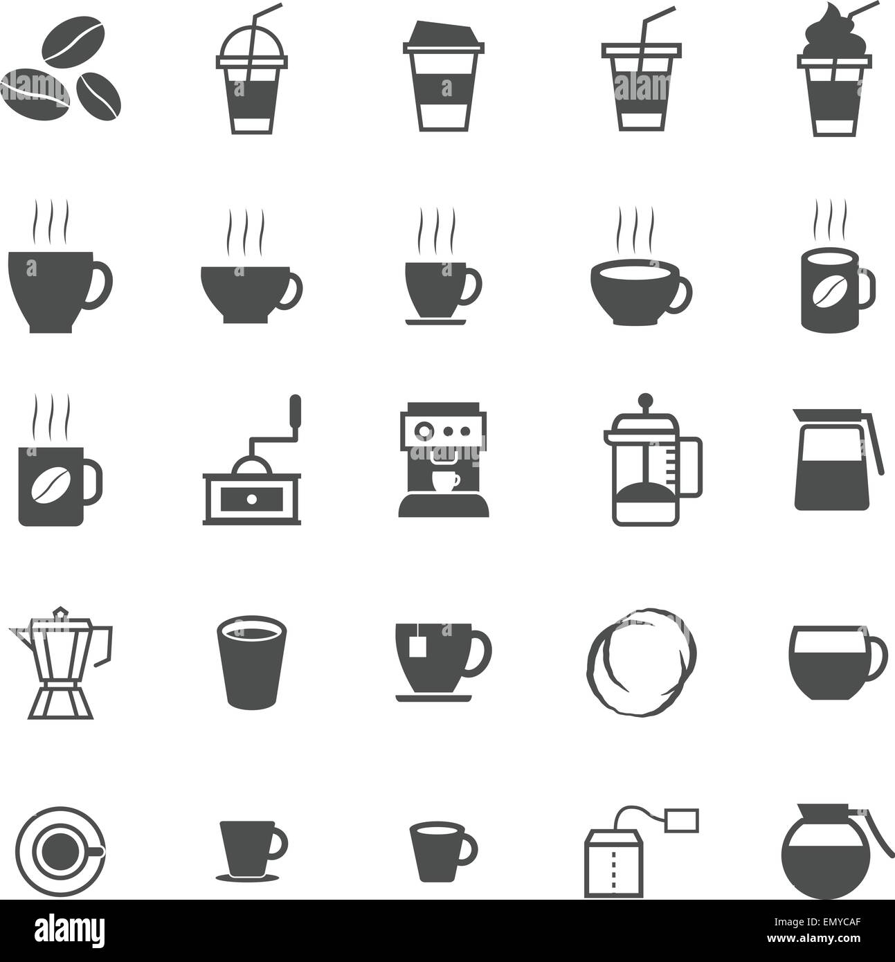 Coffee icons on white background, stock vector Stock Vector Image & Art