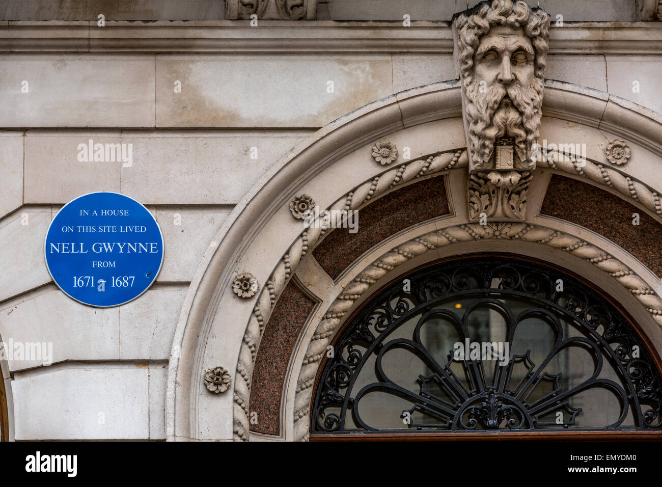 The Blue Plaque of Nell Gwynne Pall Mall London Stock Photo