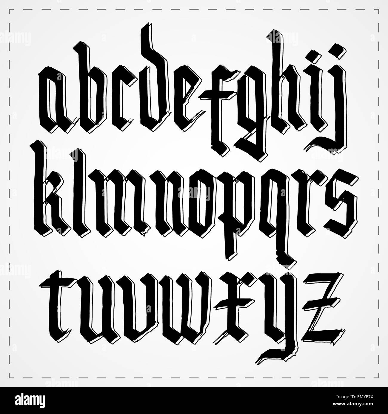 Gothic alphabet font. Vector Stock Photo