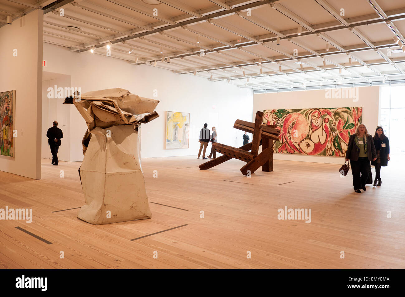 New York, New York, USA. 23rd Apr, 2015. The new home of the 85-year-old Whitney Museum of American Art is in the former meatpacking district of Manhattan. The building was designed by Renzo Piano and opens to the public on Friday, May 1, 2015. On the 5th floor is the largest column-free exhibition space in New York City. Credit:  Terese Loeb Kreuzer/Alamy Live News Stock Photo