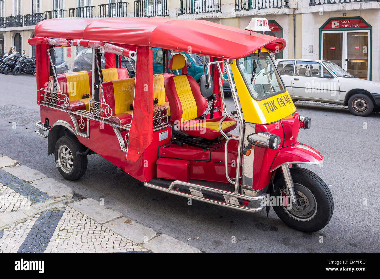 Tuk Tuk Taxi Lisbon Portugal Stock Photo
