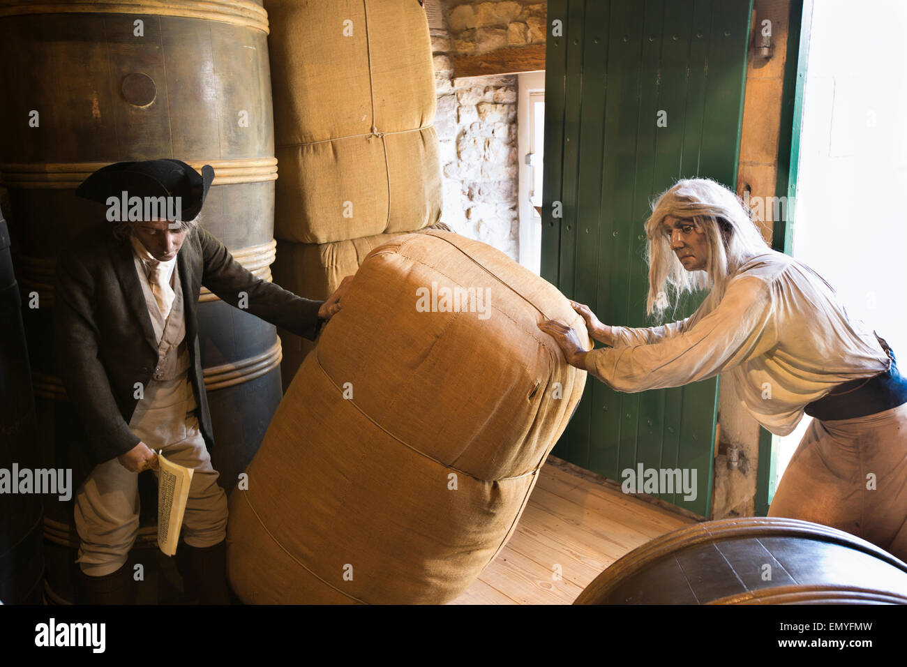 UK, England, Lancashire, Lancaster, St George’s Quay, Maritime Museum, goods handling tableau Stock Photo