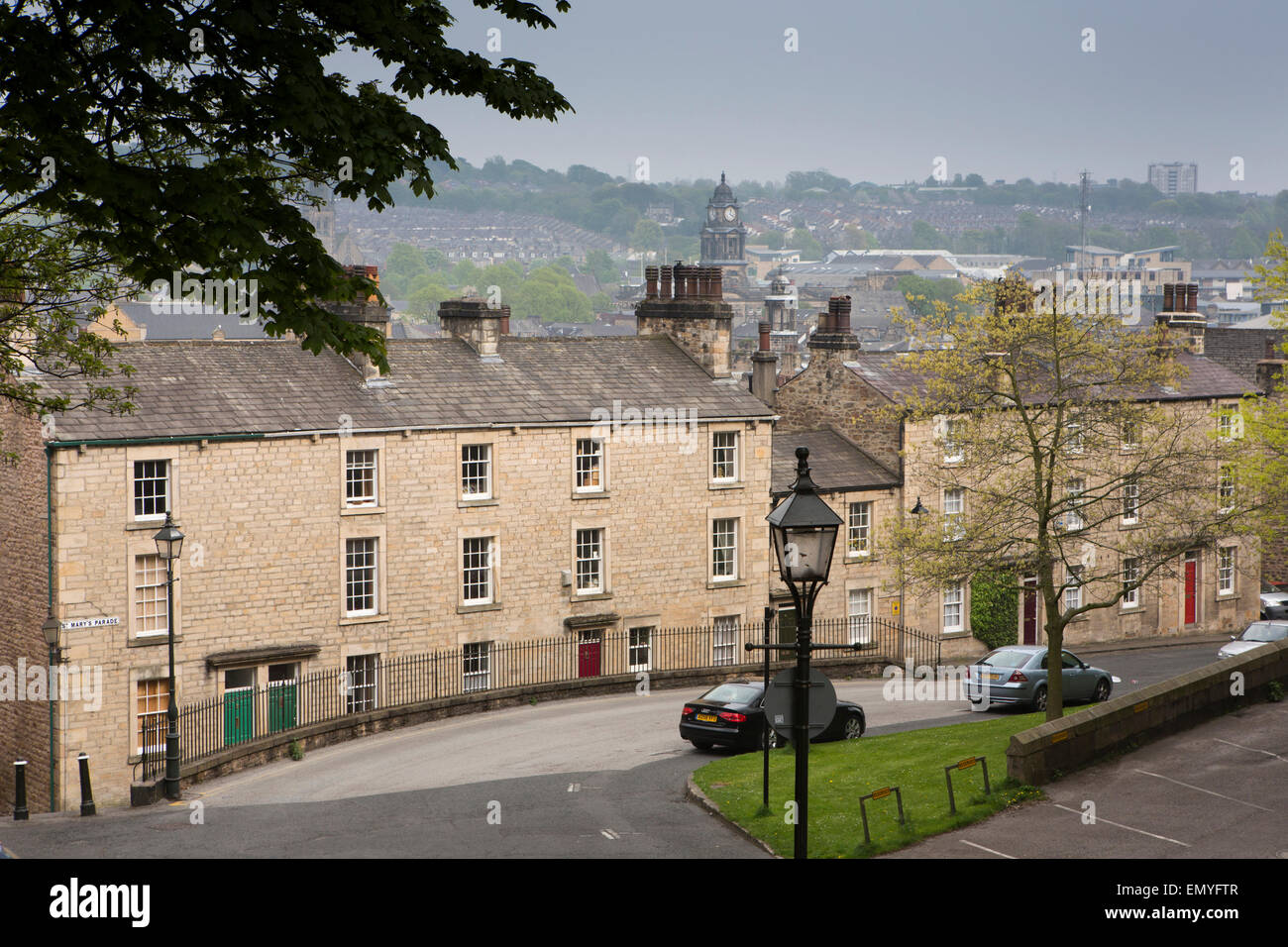 UK, England, Lancashire, Lancaster, elevated view from St Mary’s Parade Stock Photo