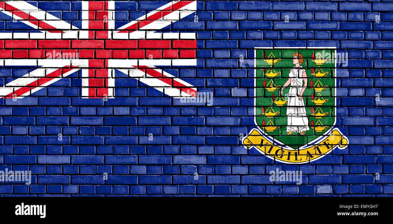 flag of British Virgin Islands painted on brick wall Stock Photo