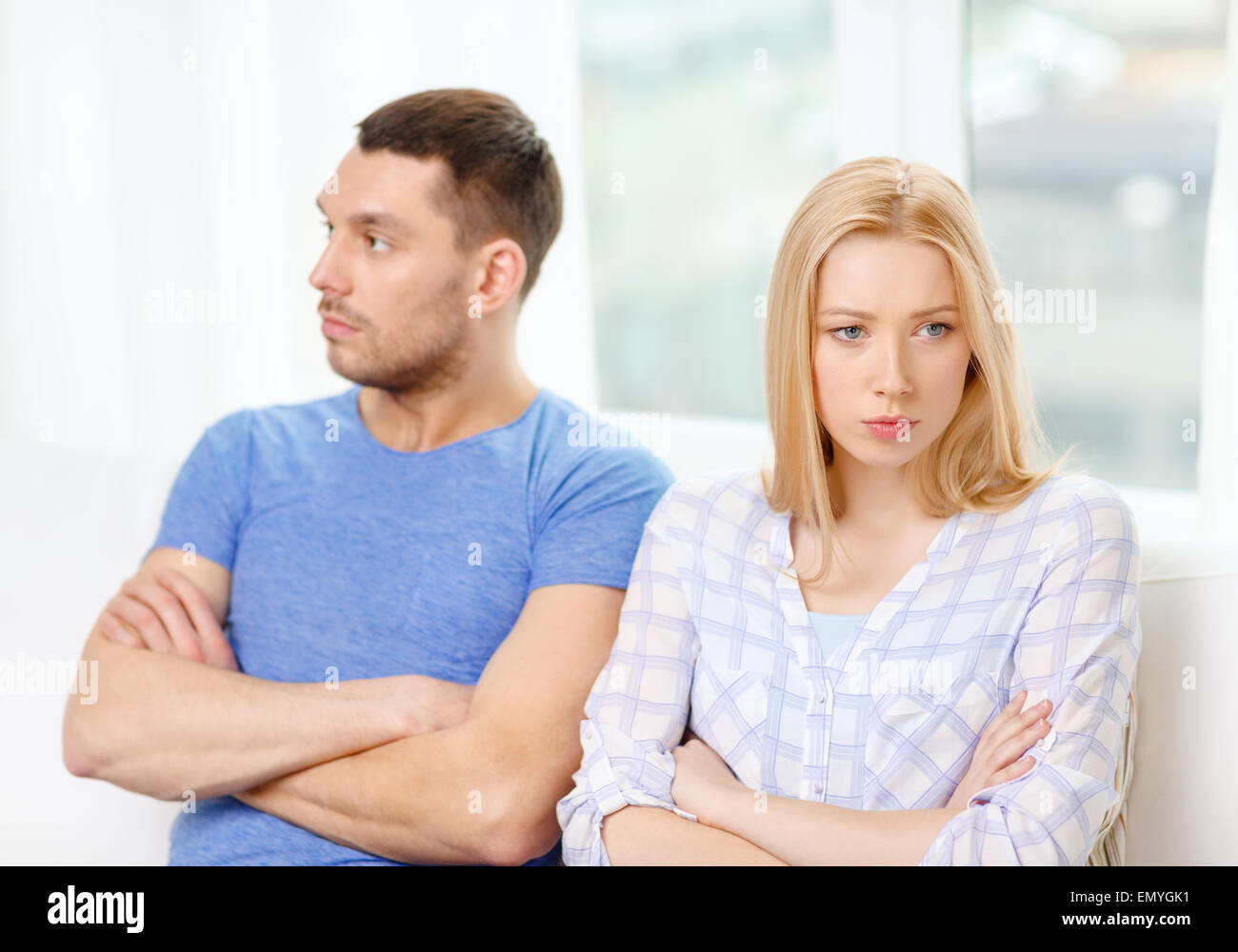 unhappy couple having argument at home Stock Photo - Alamy