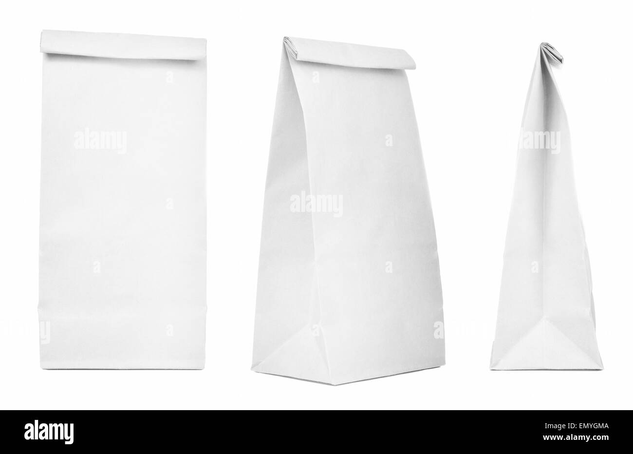 Blank paper bag set isolated on white background. Paper bags wit Stock Photo Alamy