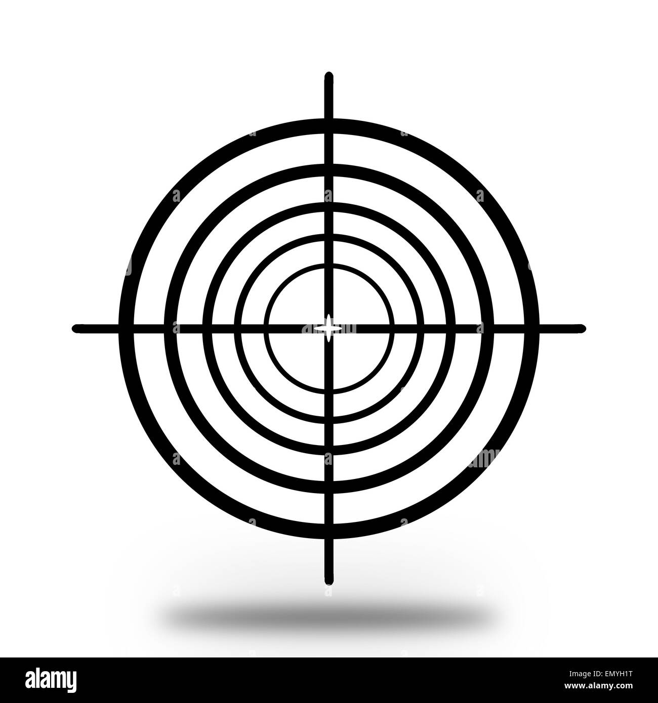 Illustration of a black target sight over white. Stock Photo