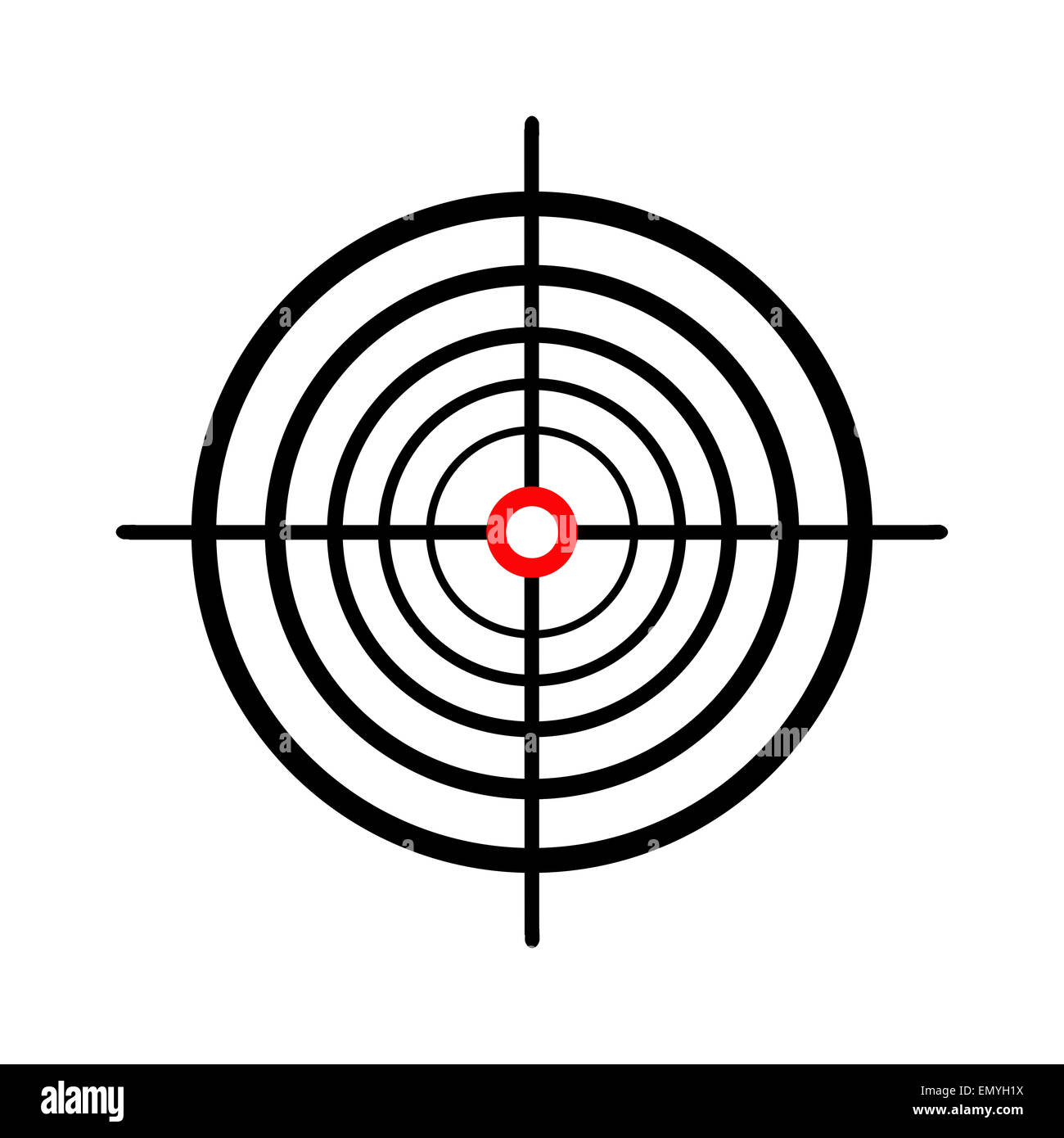 Illustration of a black target sight over white. Stock Photo