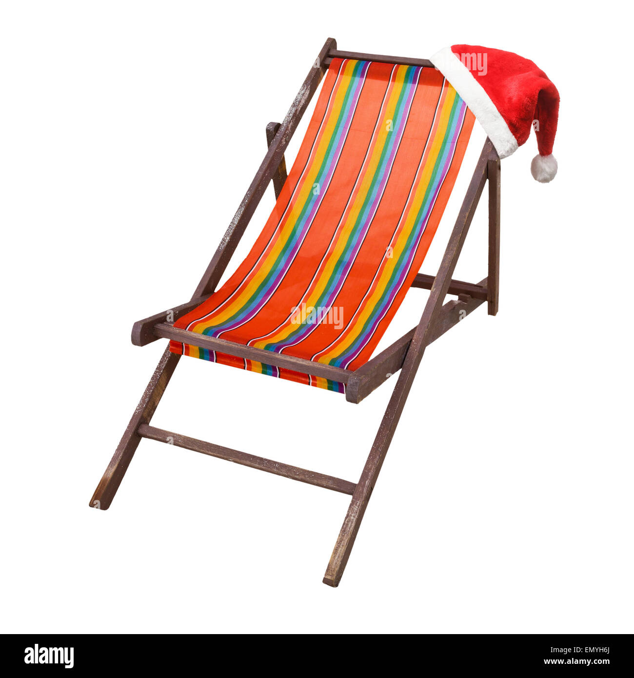 Beach chair isolated on white background Stock Photo - Alamy