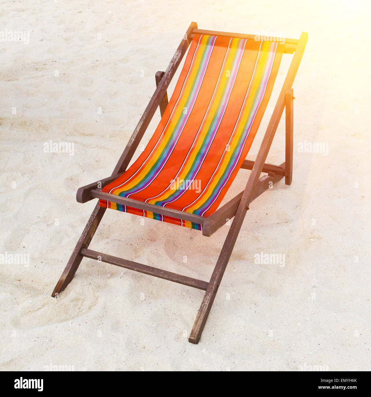 Beach chair on the beach Stock Photo