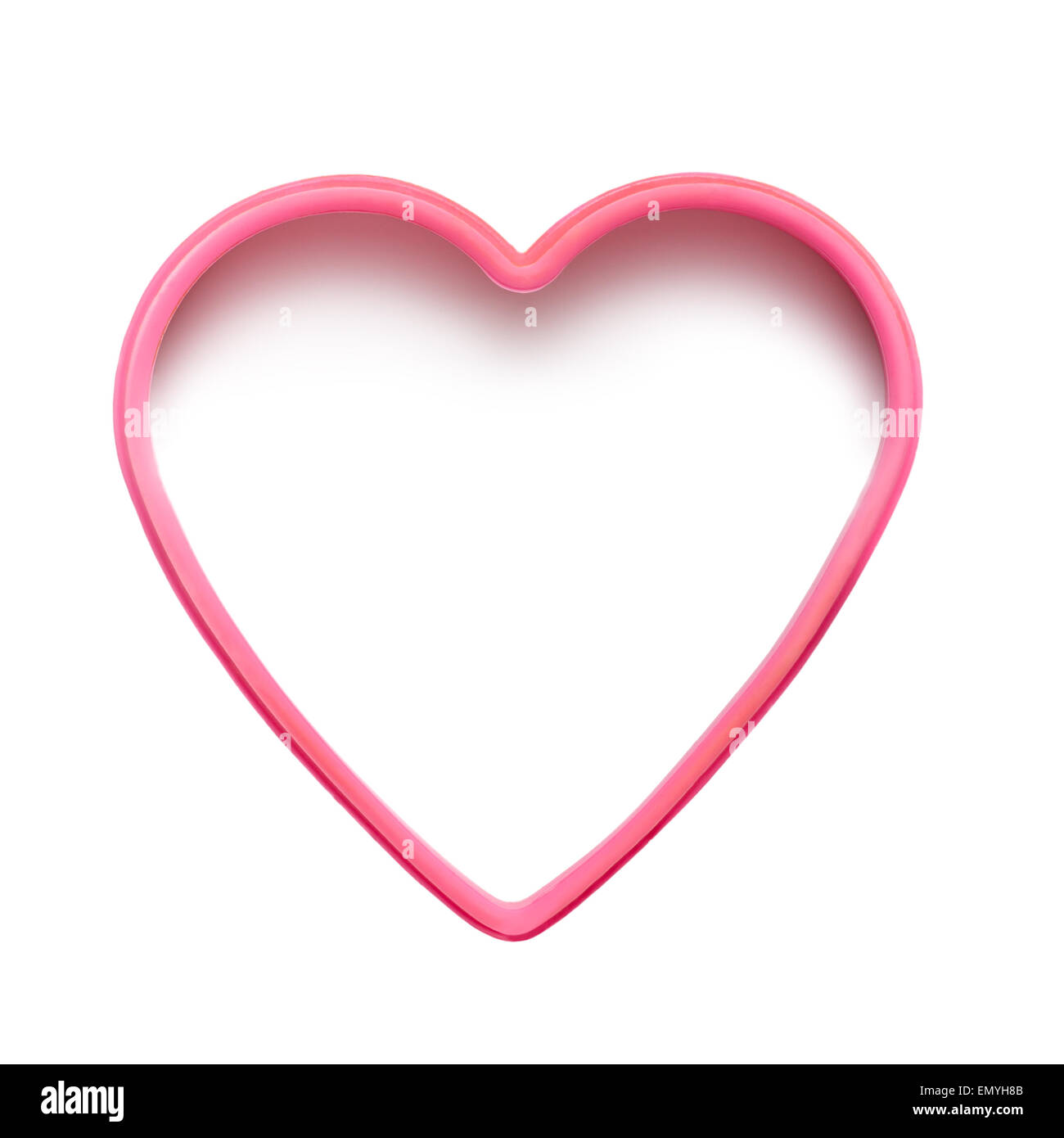 Pink heart shape isolated on white background. Happy Valentine's Stock ...
