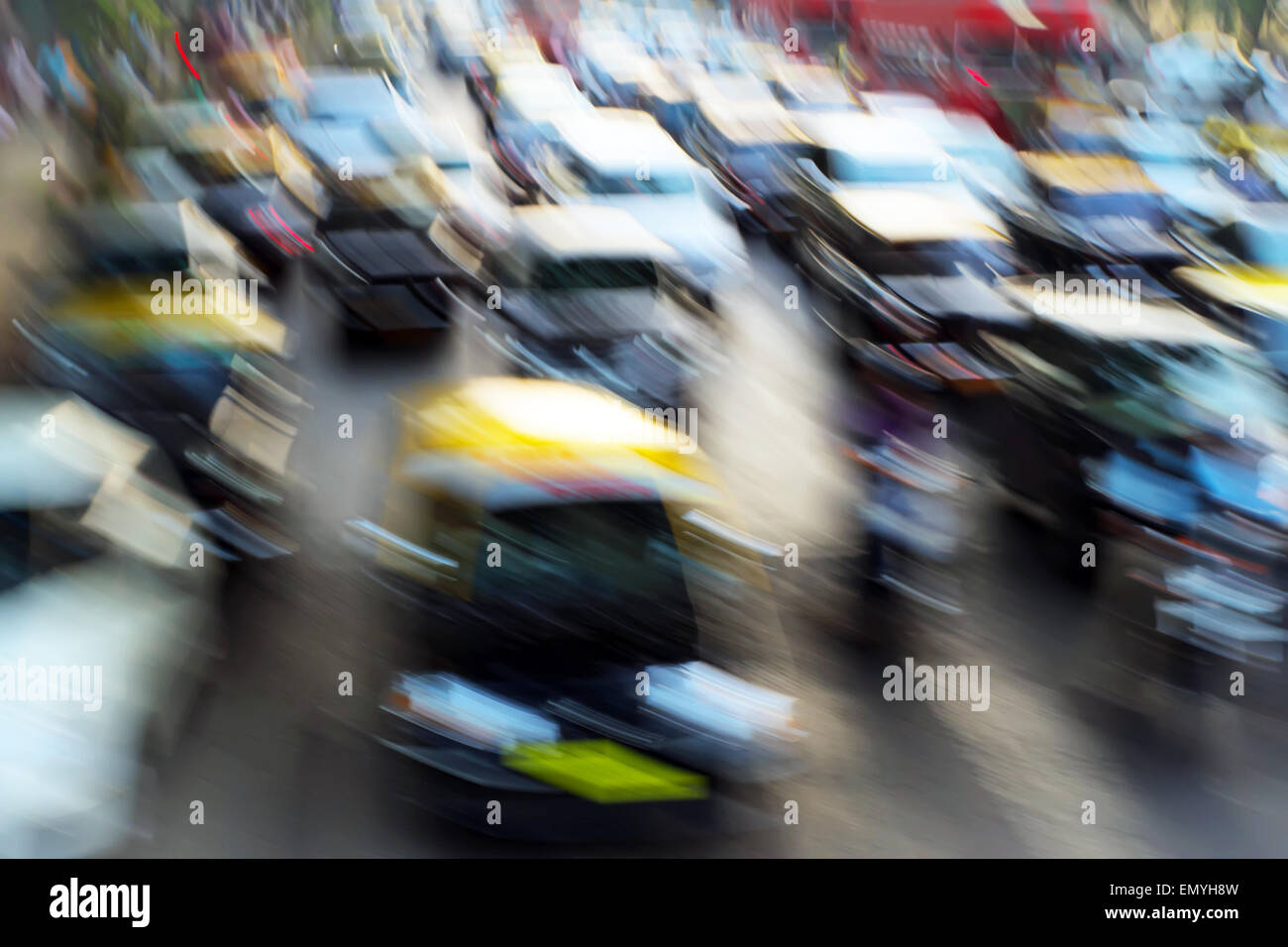 Traffic jam in Mumbai. Cars in traffic jam in Mumbai during rush Stock Photo