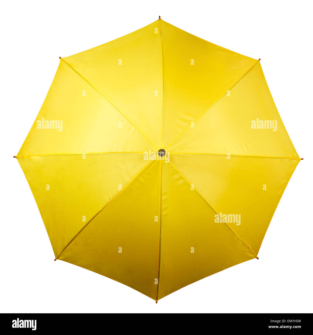 Yellow umbrella isolated on white background Stock Photo