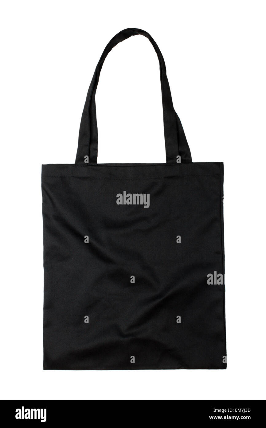 Black fabric bag isolated on white background Stock Photo Alamy