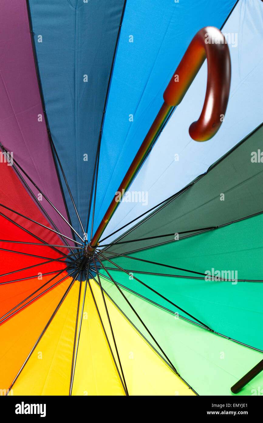 Colorful umbrella with handle Stock Photo