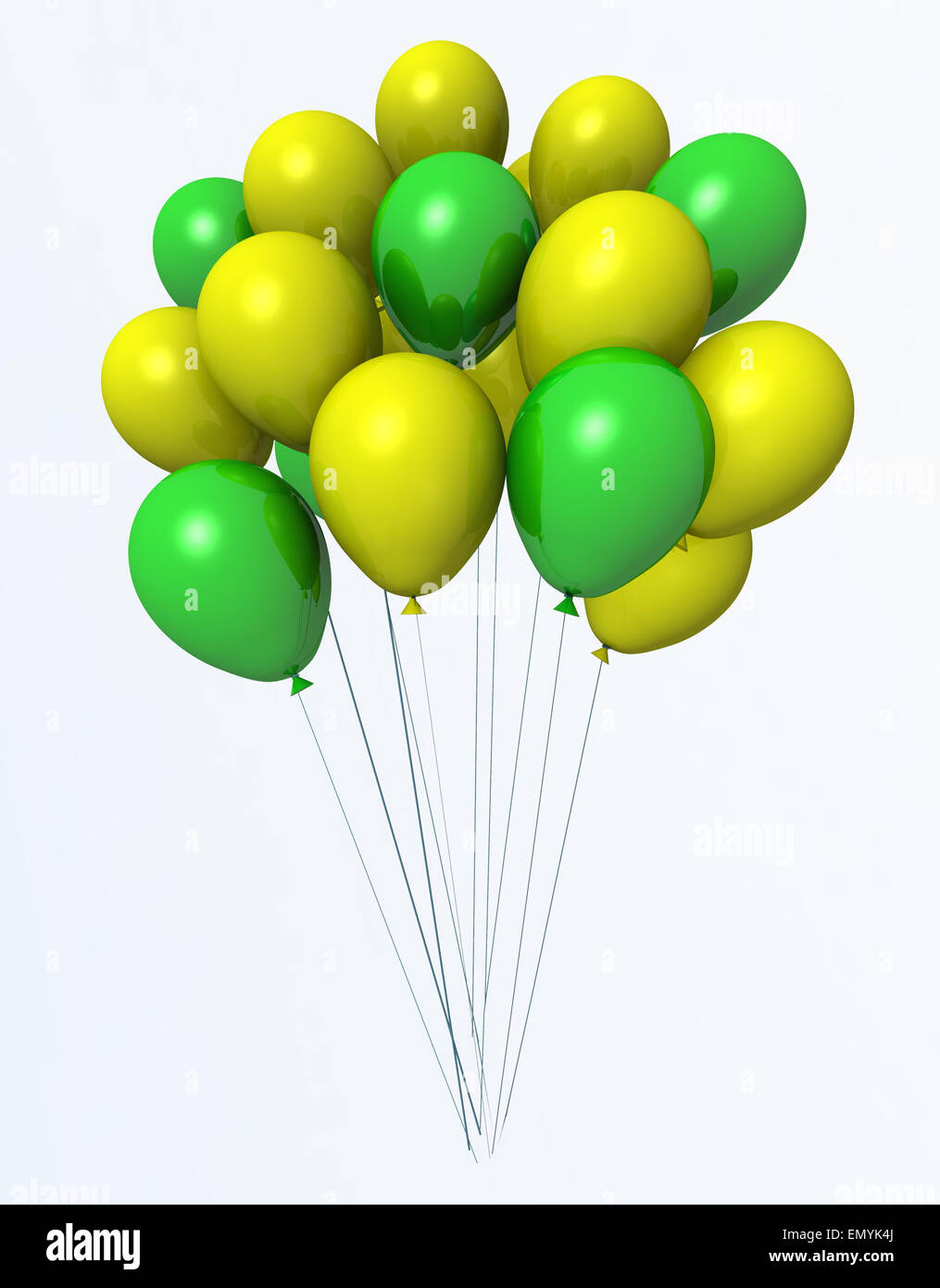 balloons green yellow Brazil party Stock Photo