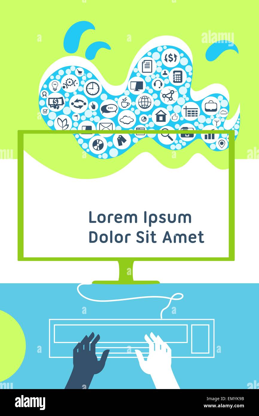 Cloud computing mobile device application network concept illustration