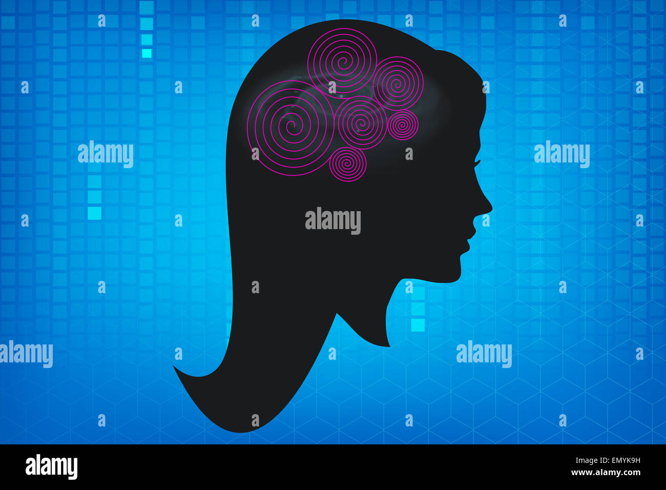 Woman head with spiral Stock Photo