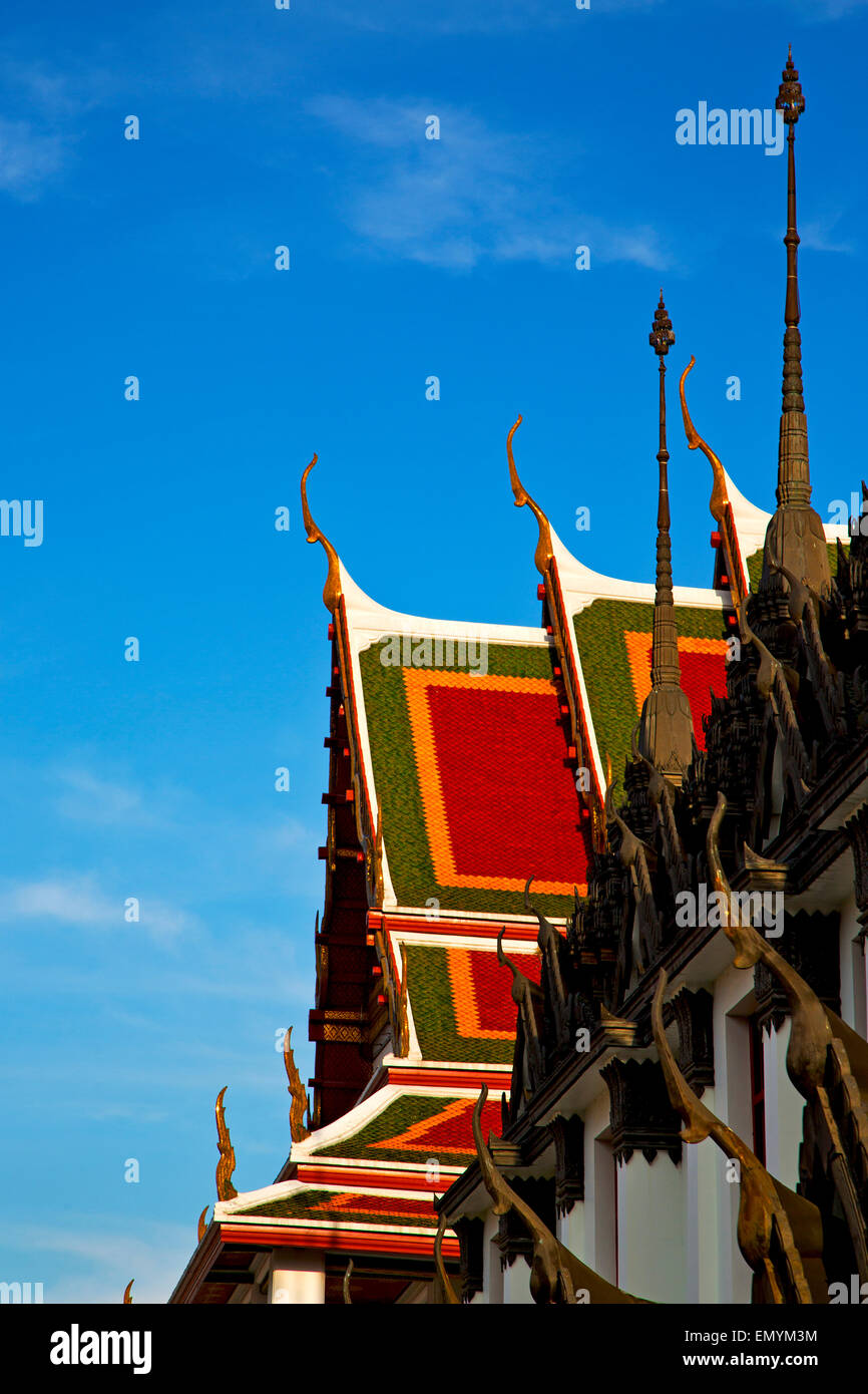 asia bangkok in temple thailand abstract cross colors roof wat and ...