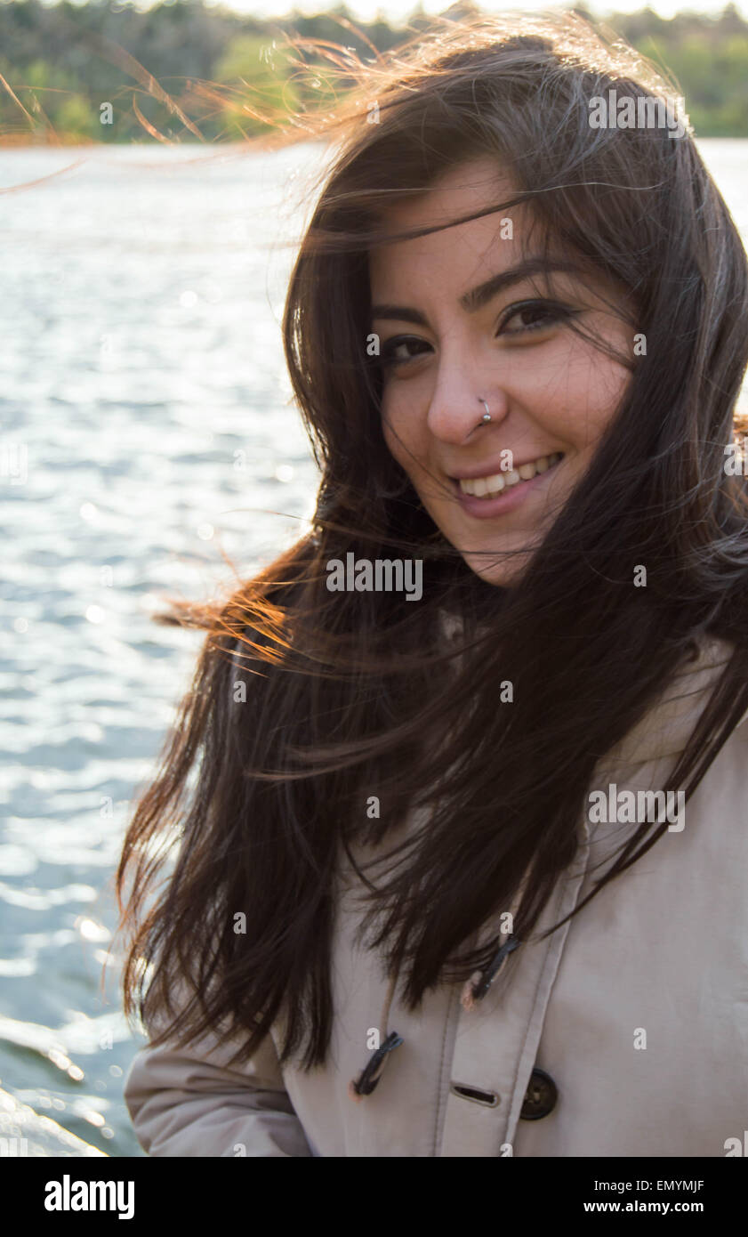 Turkish girl smiling Stock Photo