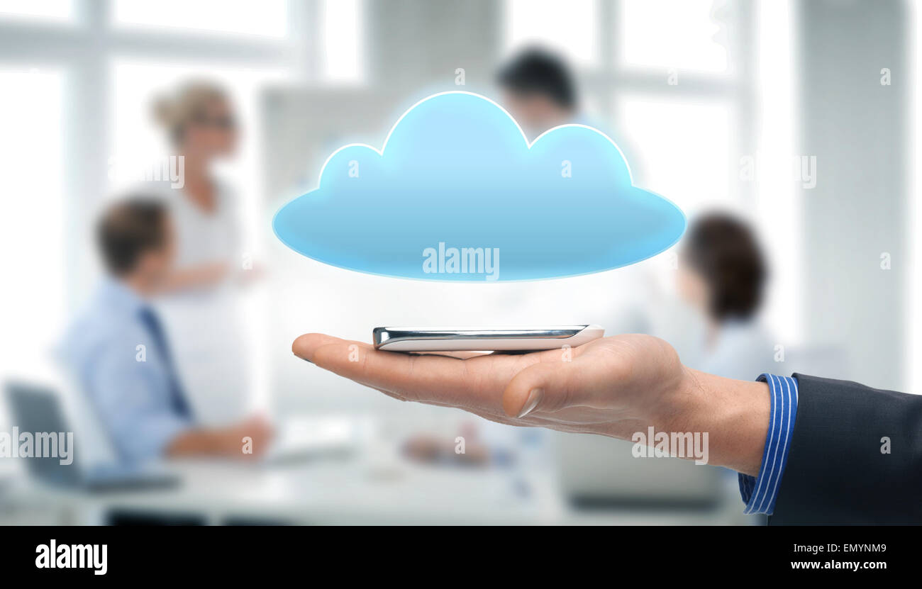 Businessman holding data cloud hi-res stock photography and images - Alamy