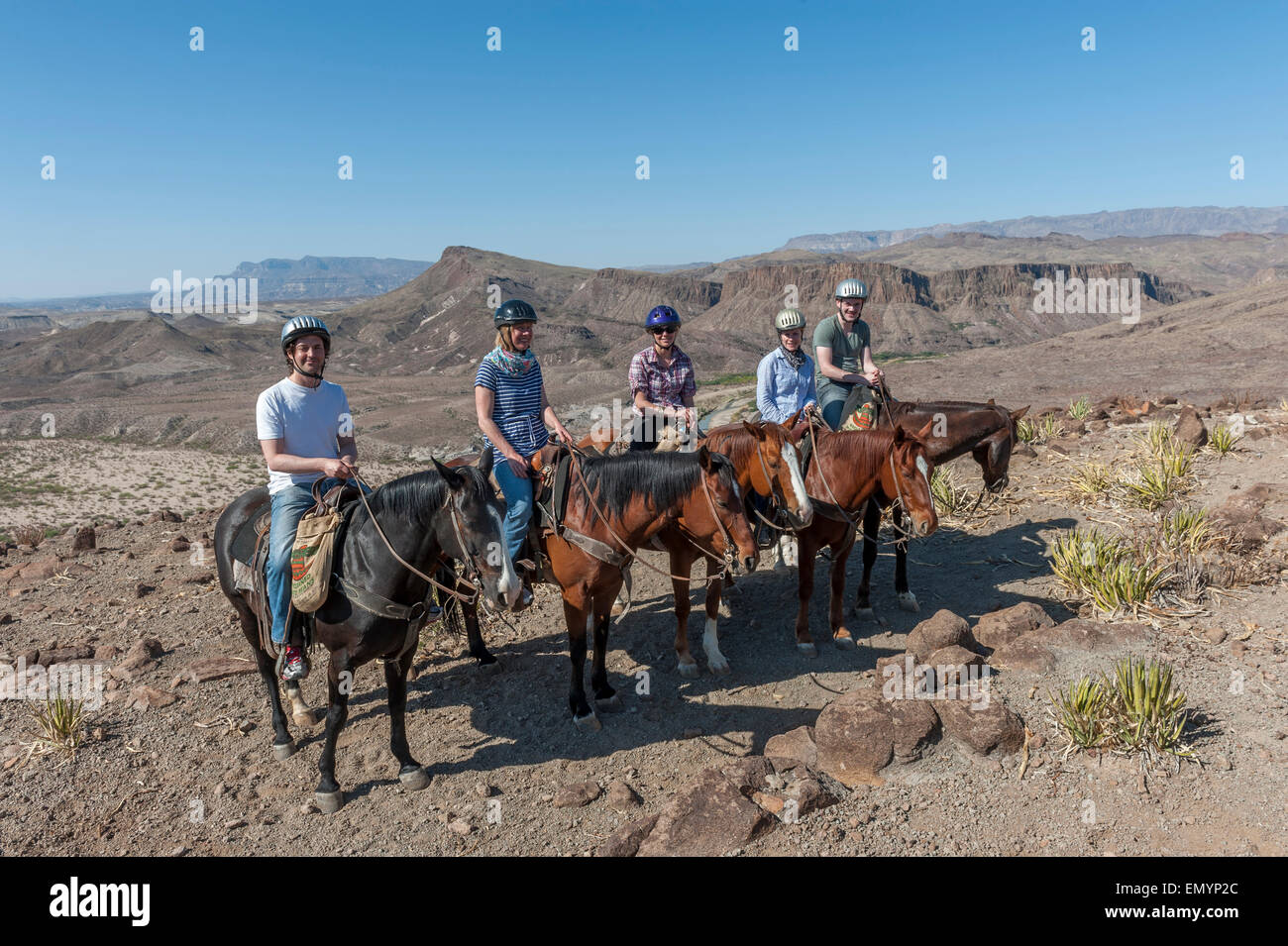 Horseback riding in Big Bend Ranch State Park. Texas. USA Stock Photo
