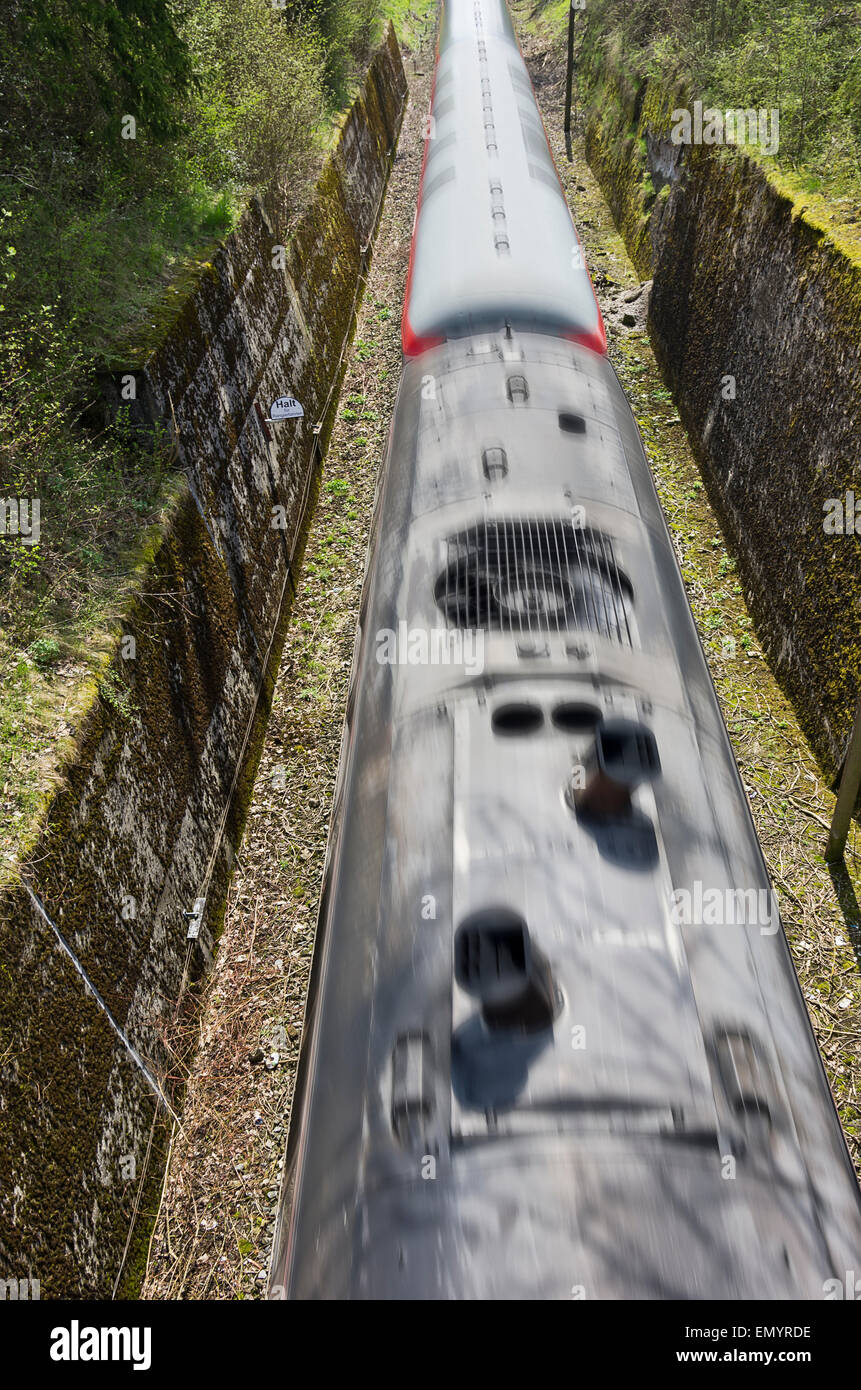 Moving Train Stock Photo