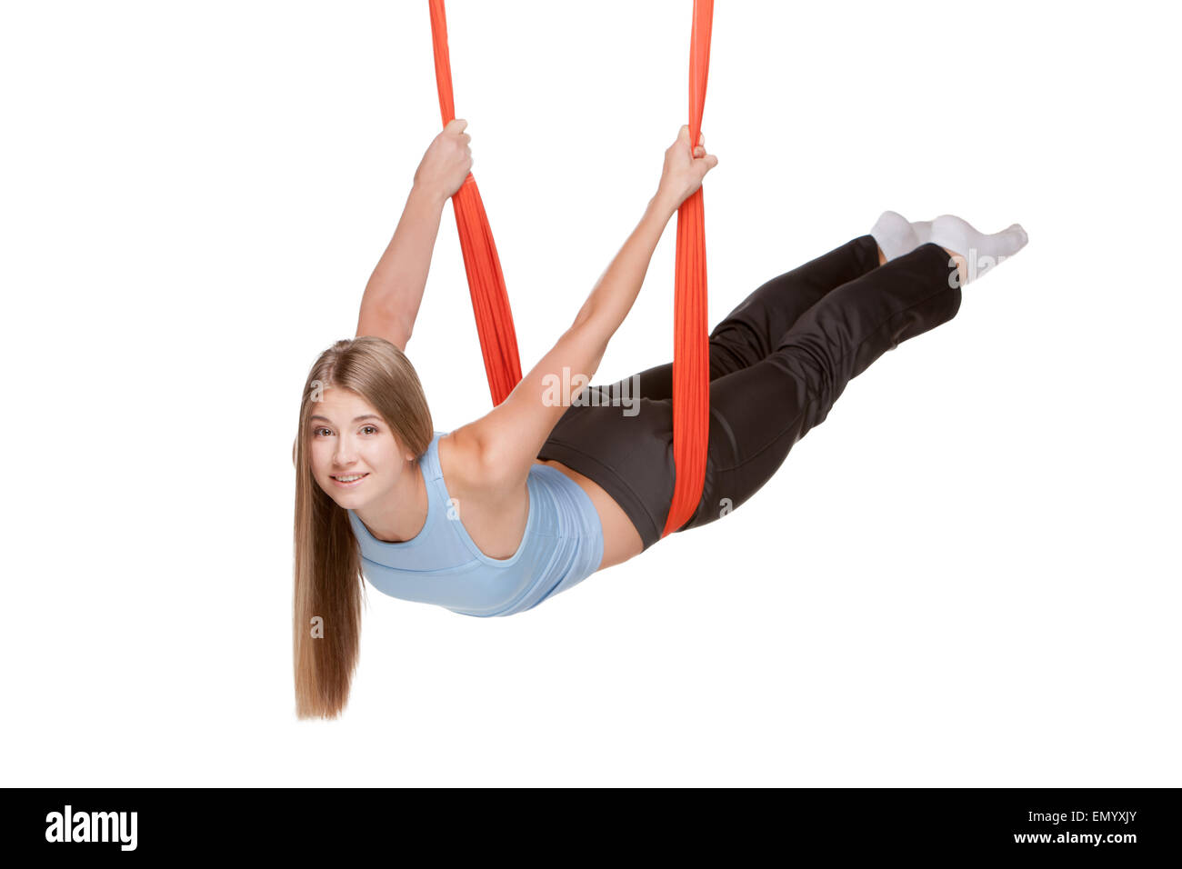 Aerial yoga swing hi-res stock photography and images - Alamy