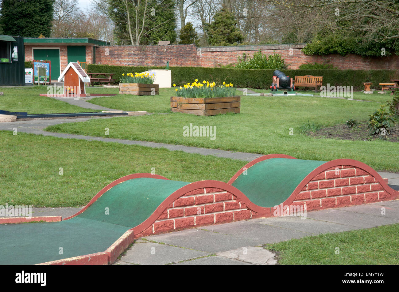 Crazy Golf course, Haigh Hall, Wigan, England, UK, Great Britain, Europe Stock Photo
