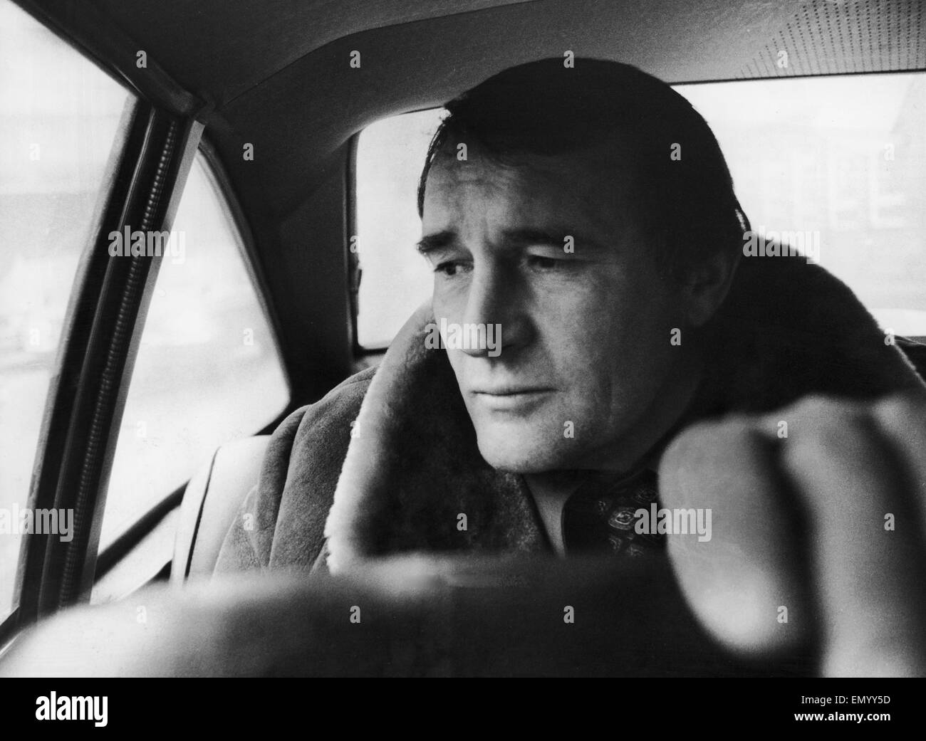 Manchester City manager Malcolm Allison seen here driving his car 3rd March 1979 Stock Photo