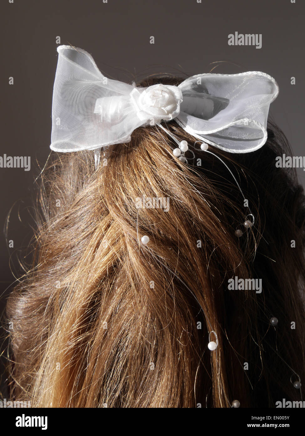 white hair bow Stock Photo