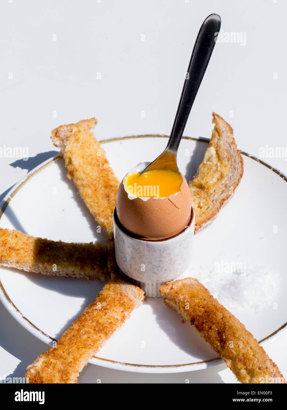boiled egg breakfast Stock Photo