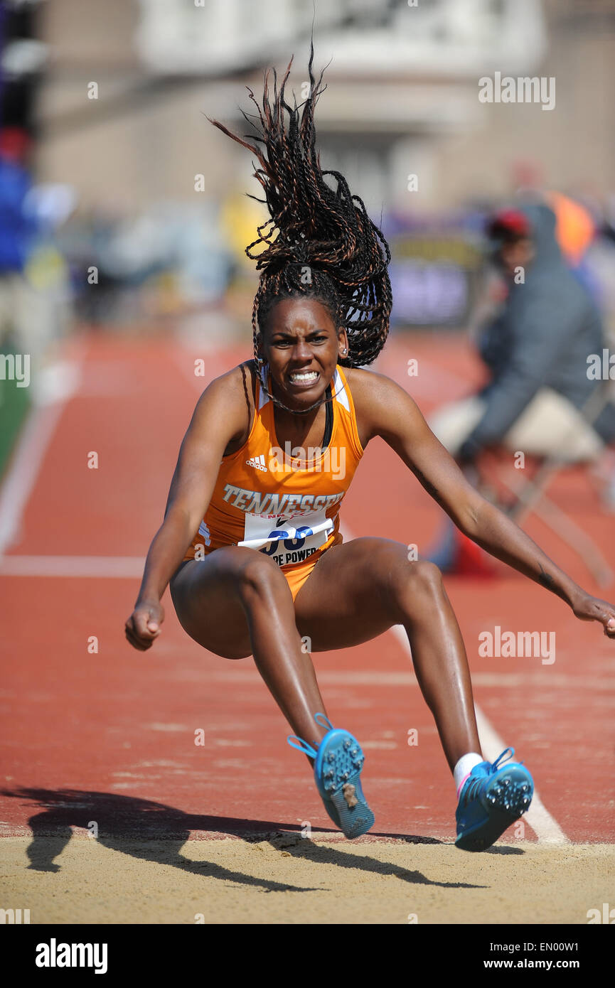 Philadelphia, Pennsylvania, USA. 24th Apr, 2015. BRIELYN ROGERS (38) of Tennessee competes in the CW Triple Jump at the Penn Relays which was held at the historic Franklin Field in Philadelphia Pa Credit:  Ricky Fitchett/ZUMA Wire/Alamy Live News Stock Photo