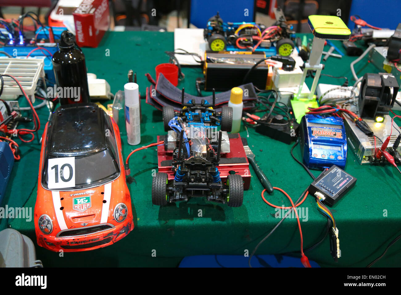Remote control car workbench during the TAMIYA competition at KL