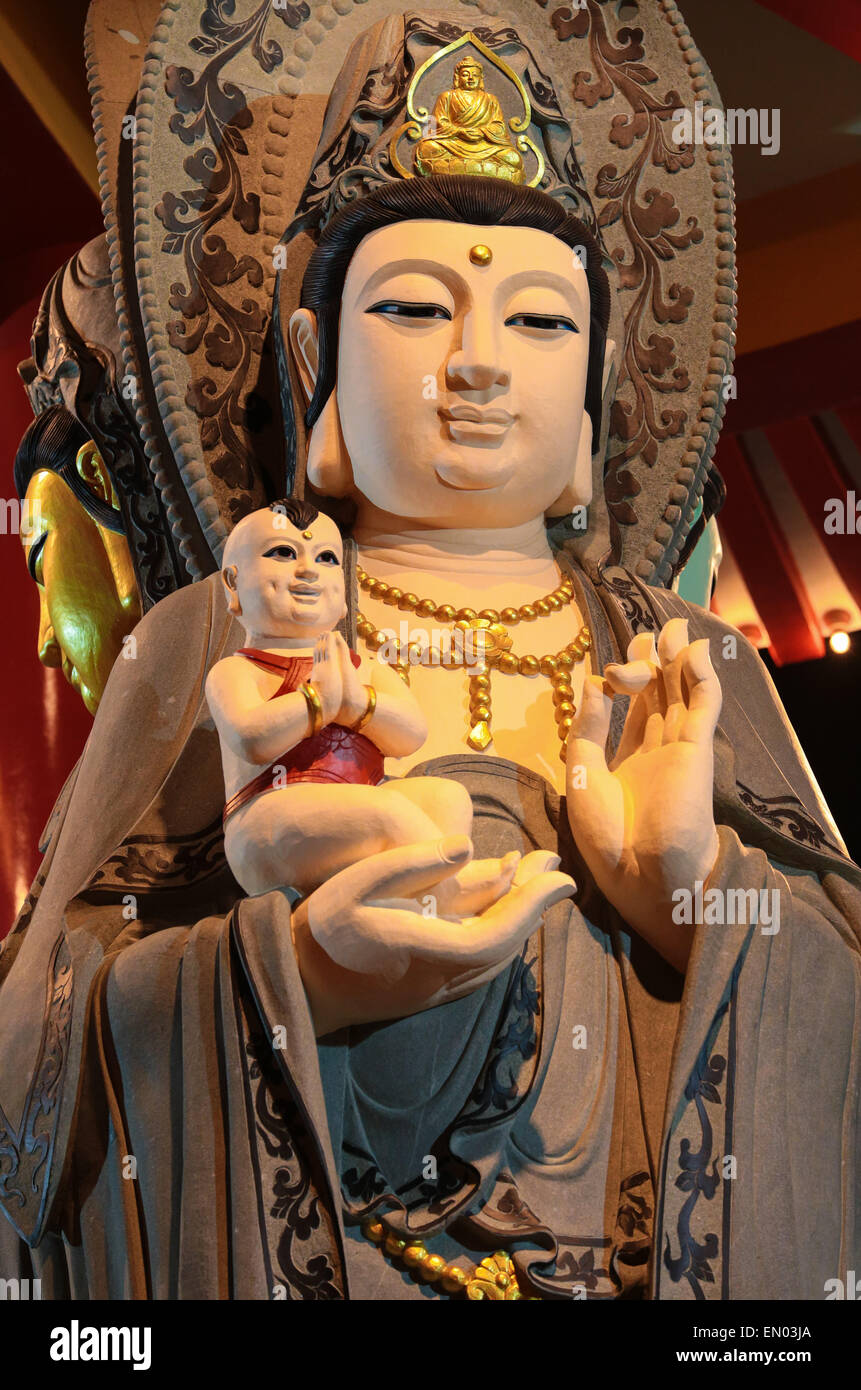 Close up of buddha statue in a buddhish Temple at Kuala Lumpur Malaysia
