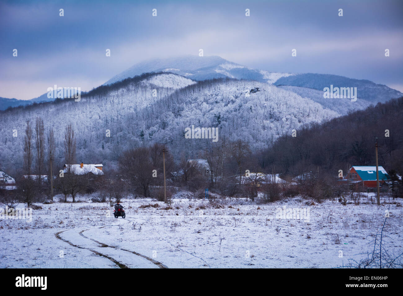 Winter in the Krasnodar krai region. Stock Photo