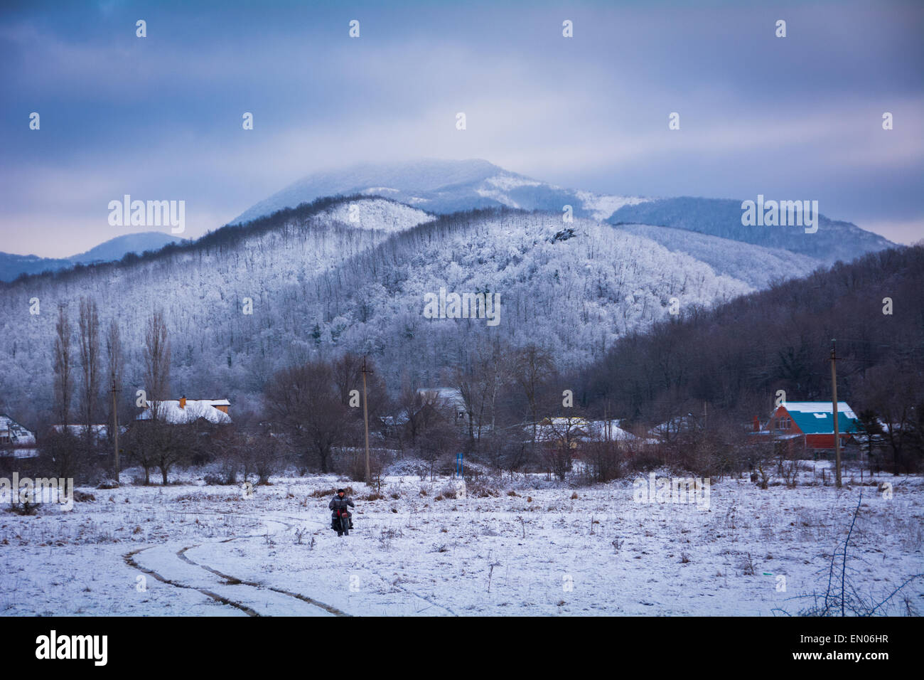 Winter in the Krasnodar krai region. Stock Photo
