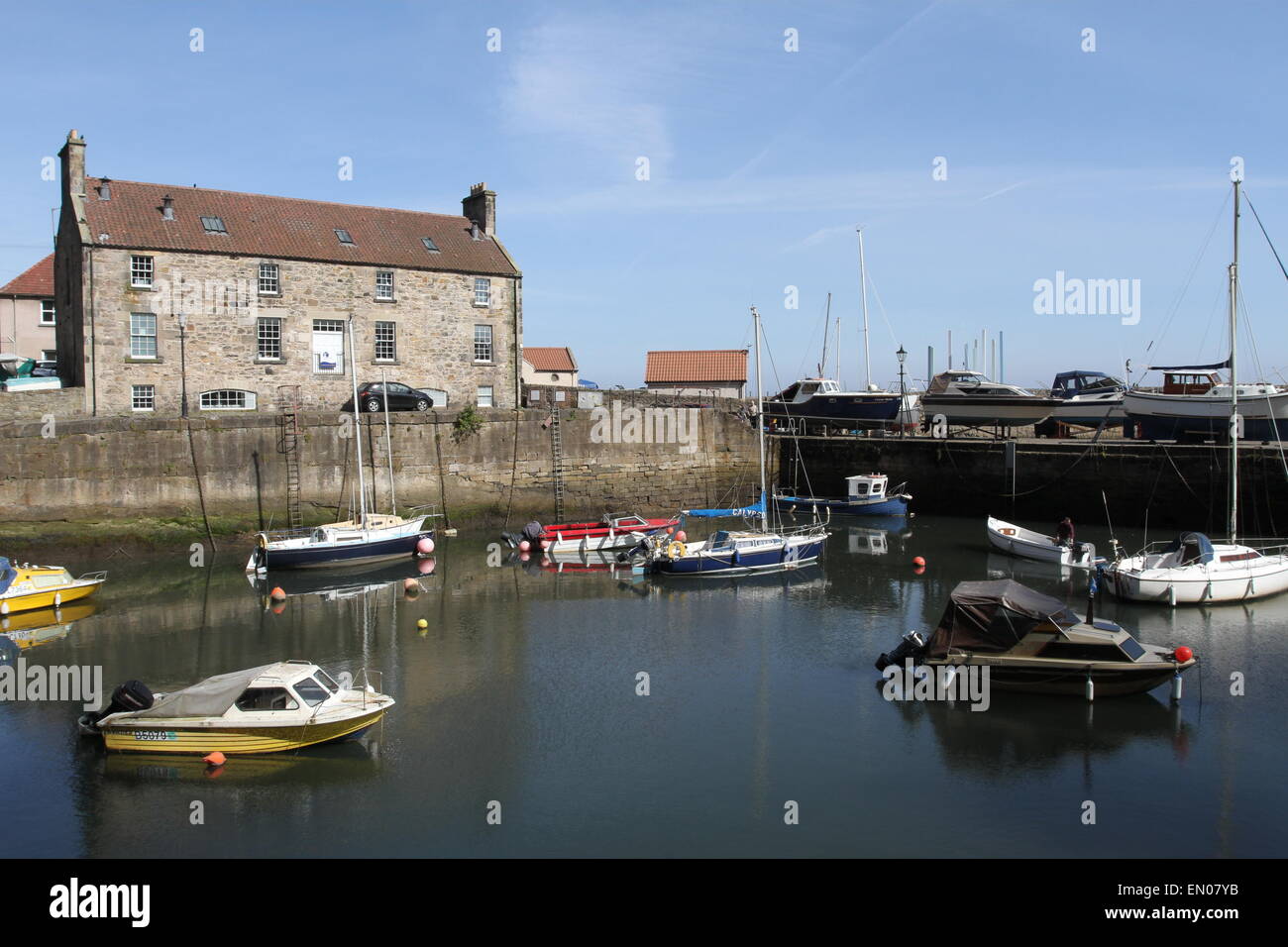 Harbourmaster's House and Dysart harbour Fife Scotland April 2015 Stock Photo Alamy