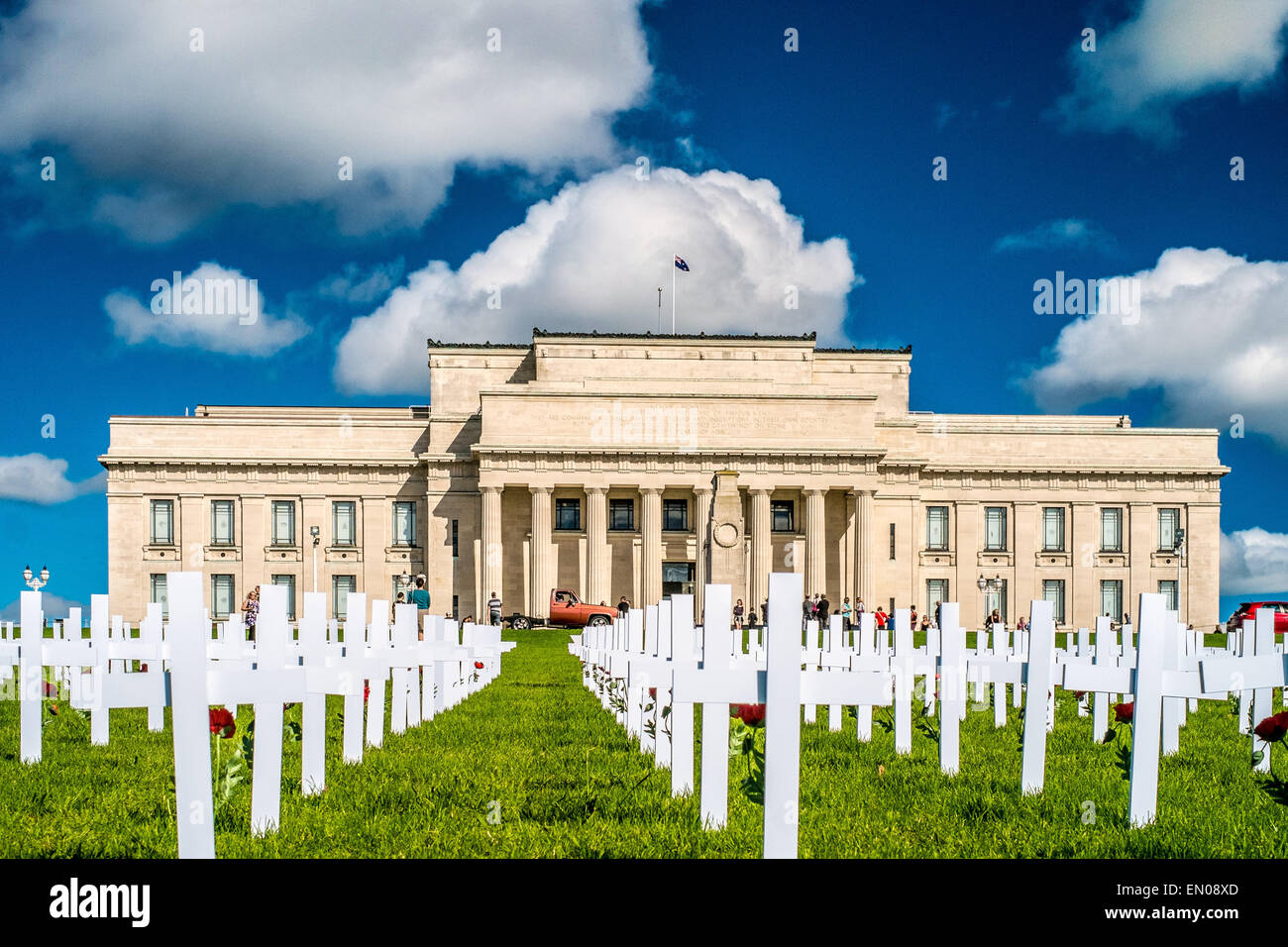 Remembering the fallen ANZAC (Australia and New Zealand Army Corps) nurses and soldiers during the World War I in Auckland. Stock Photo